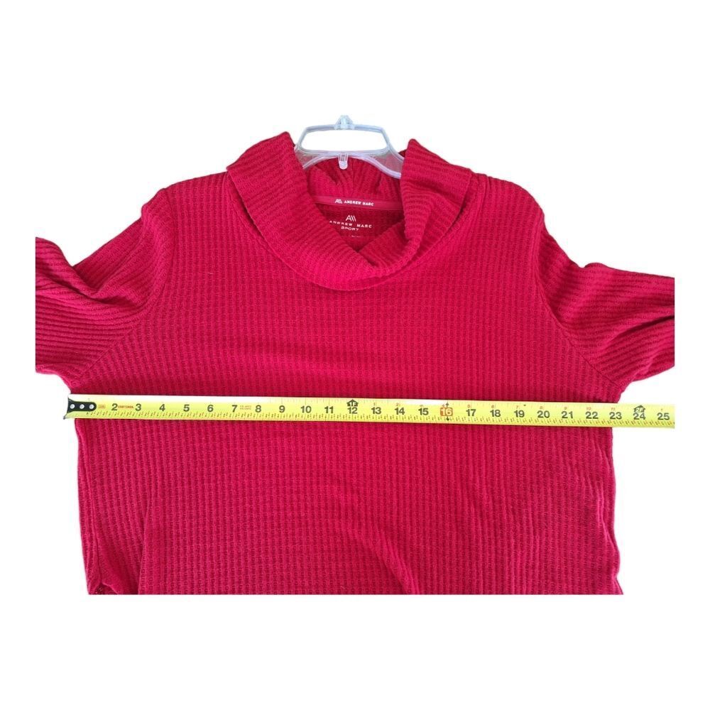 ANDREW MARC SPORT Cowl Neck Top Brushed Waffle Dolphin Hem Turtleneck Tunic XL - Picture 12 of 16